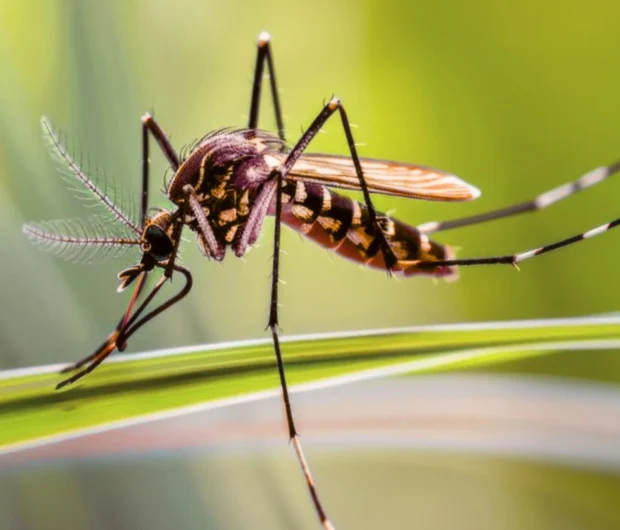 Single mosquito highlighting importance of mosquito infestation removal